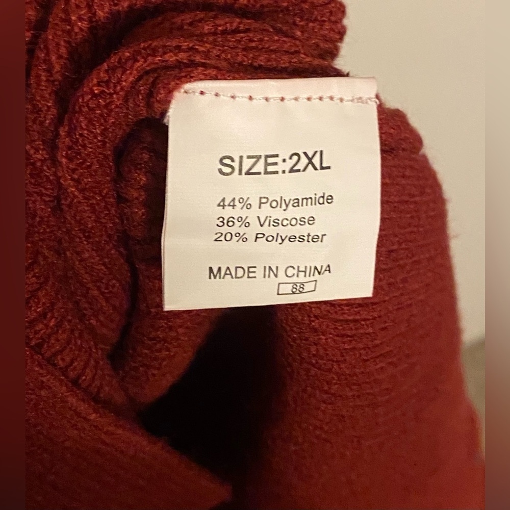 Dokotoo Womens Ribbed Sweater Dress, Wine Red, 2XL - Picture 4 of 5